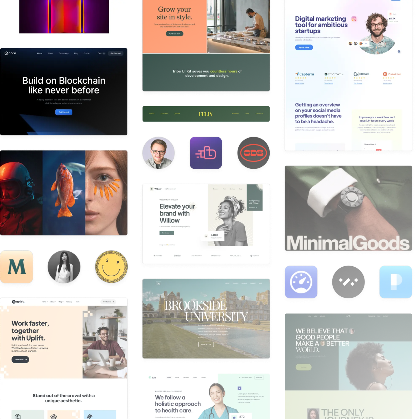 Best listicles featuring website templates examples download on webflow